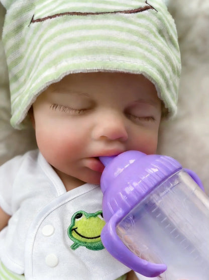 Full Body Silicone Reborn Baby Doll – Open Mouth, Lifelike Newborn