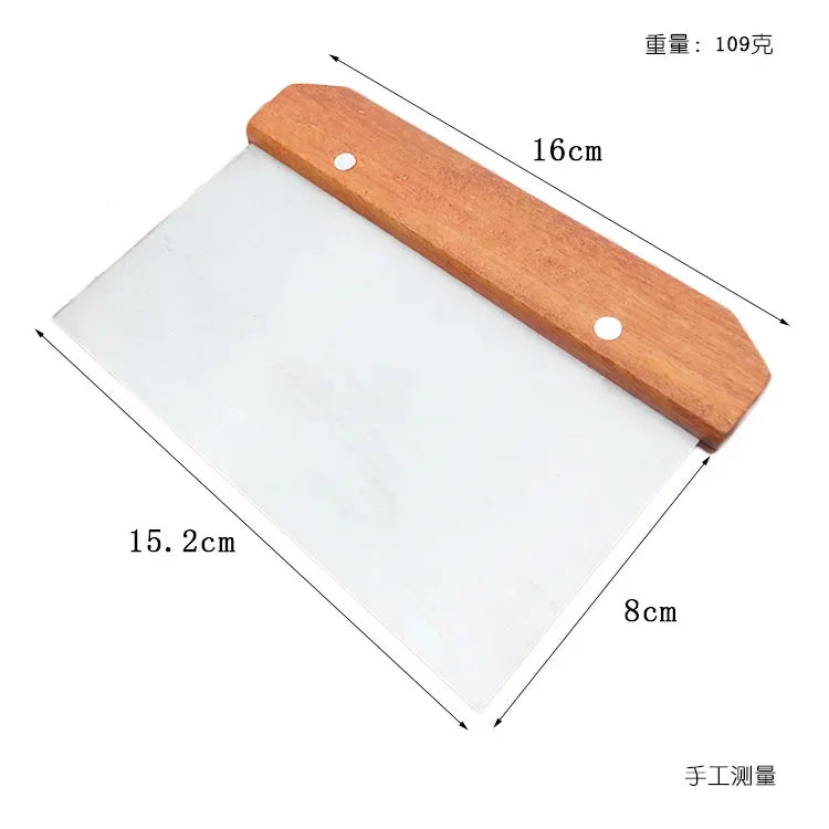 Stainless Steel Dough Scraper with Wooden Handle