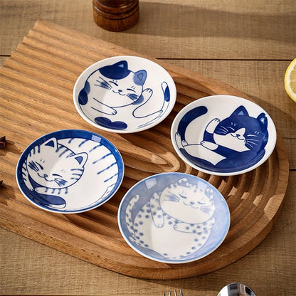 Lucky Cat Ceramic Sauce Dish – Cute Cartoon Sushi Plate