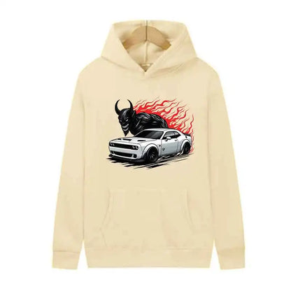 Muscle Supercar Graphic Hoodie Unisex Fleece Streetwear Pullover