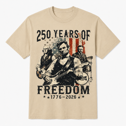 Abraham Lincoln Playing Guitar 250 Years of Freedom 4th of July T-Shirt