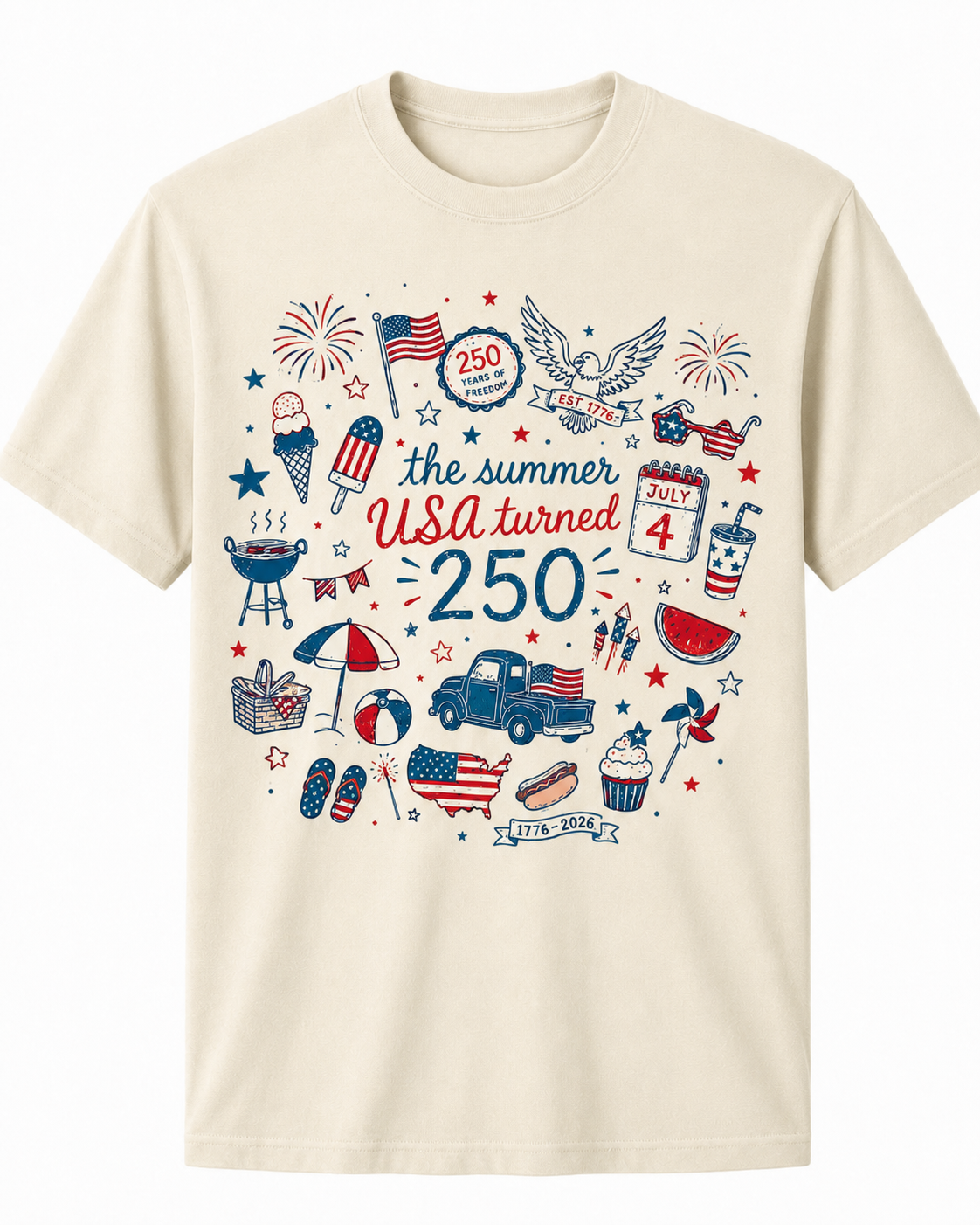 USA 250th Anniversary T-Shirt – The Summer USA Turned 250