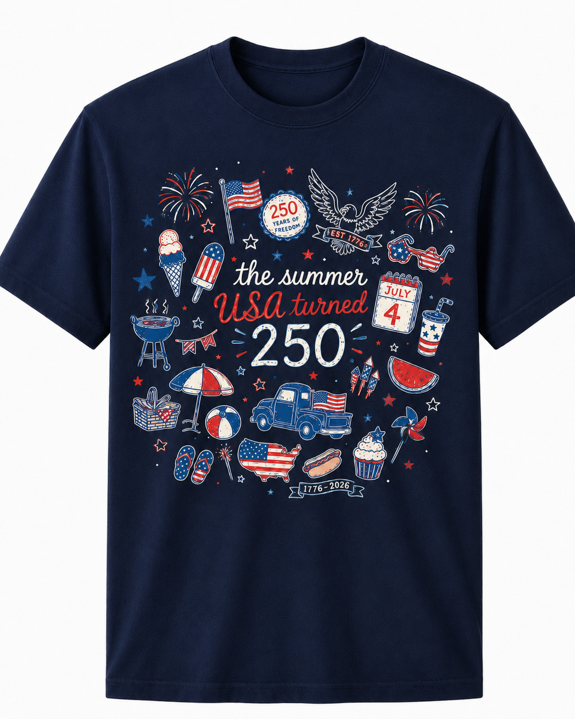 USA 250th Anniversary T-Shirt – The Summer USA Turned 250