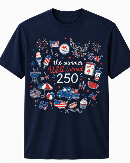 USA 250th Anniversary T-Shirt – The Summer USA Turned 250