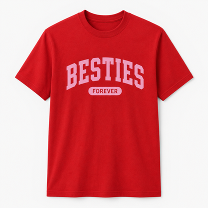Besties Forever Graphic T-Shirt – BFF College Style Tee