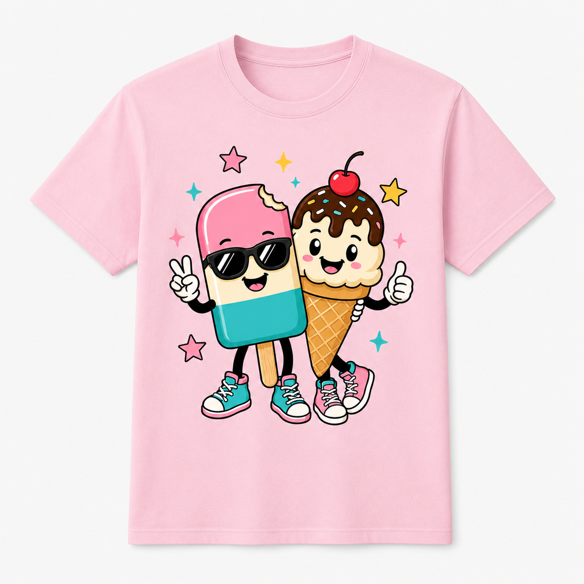 Ice Cream Graphic T-Shirt – Cute Cartoon Tee for Summer