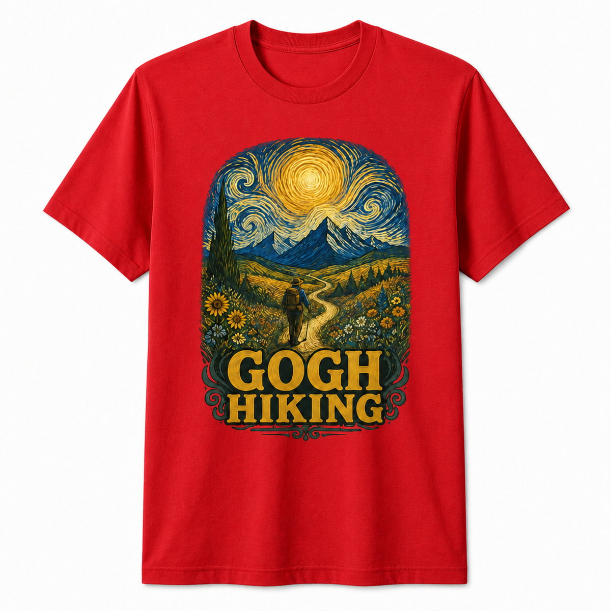 Gogh Hiking Funny Van Gogh Art Hiker T-Shirt