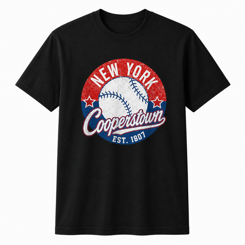 Cooperstown New York Vintage Baseball Shirt