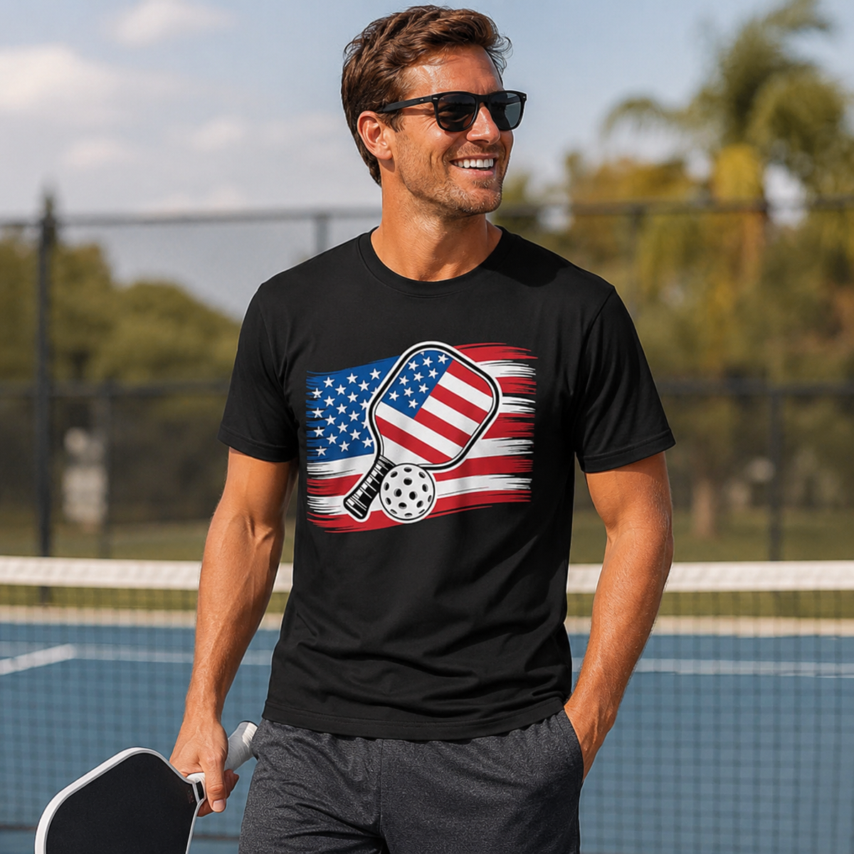 Pickleball American Flag 4th of July Shirt