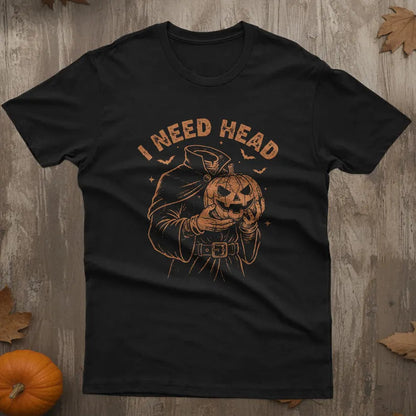 Funny Halloween T-Shirt: Headless Horseman Retro Pumpkin Graphic